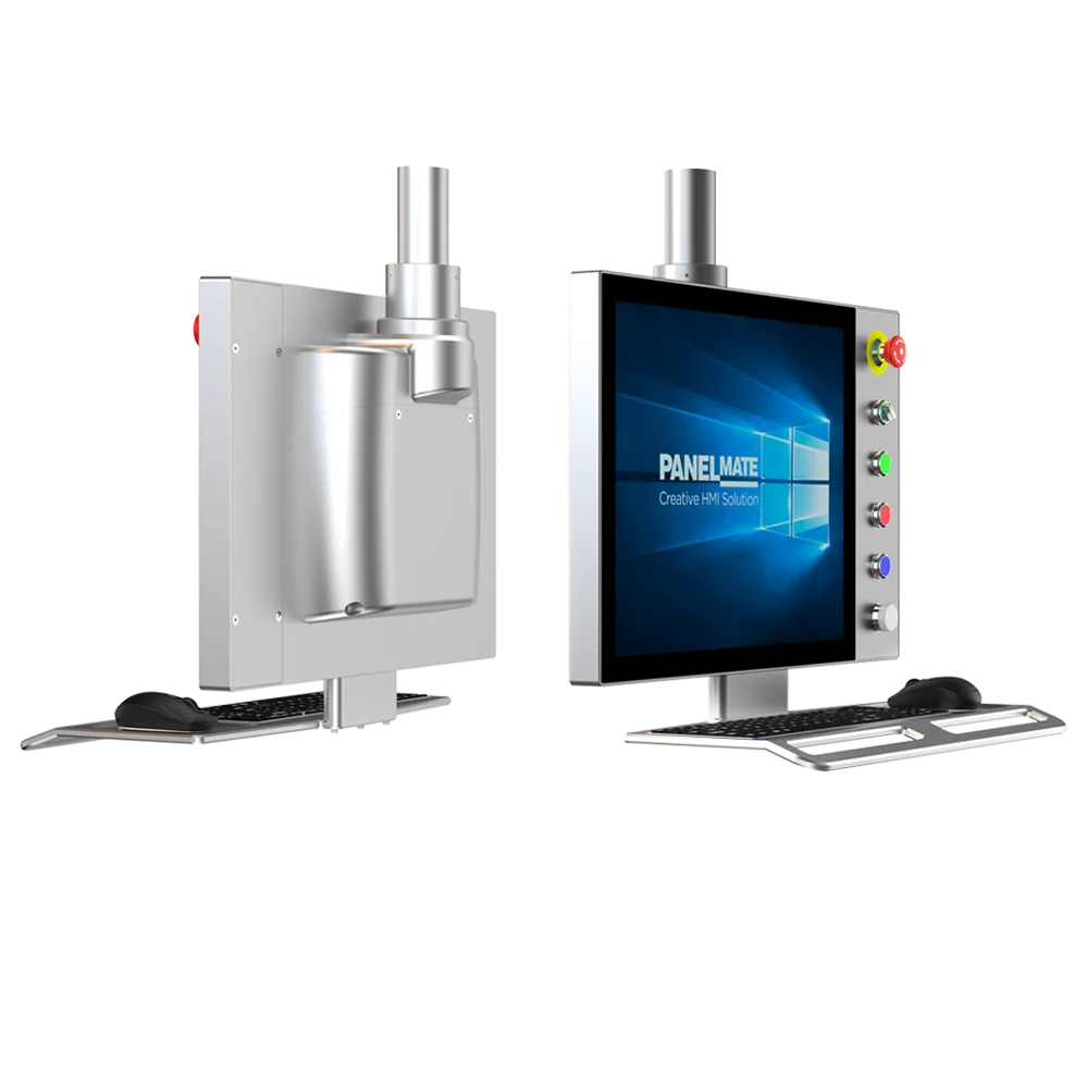 

19 Inch Industrial Mon tor Aluminum Magnesium IP65 VGA DVI Glass Vessel Supported Arm System Control Panel Capacitive HMI
