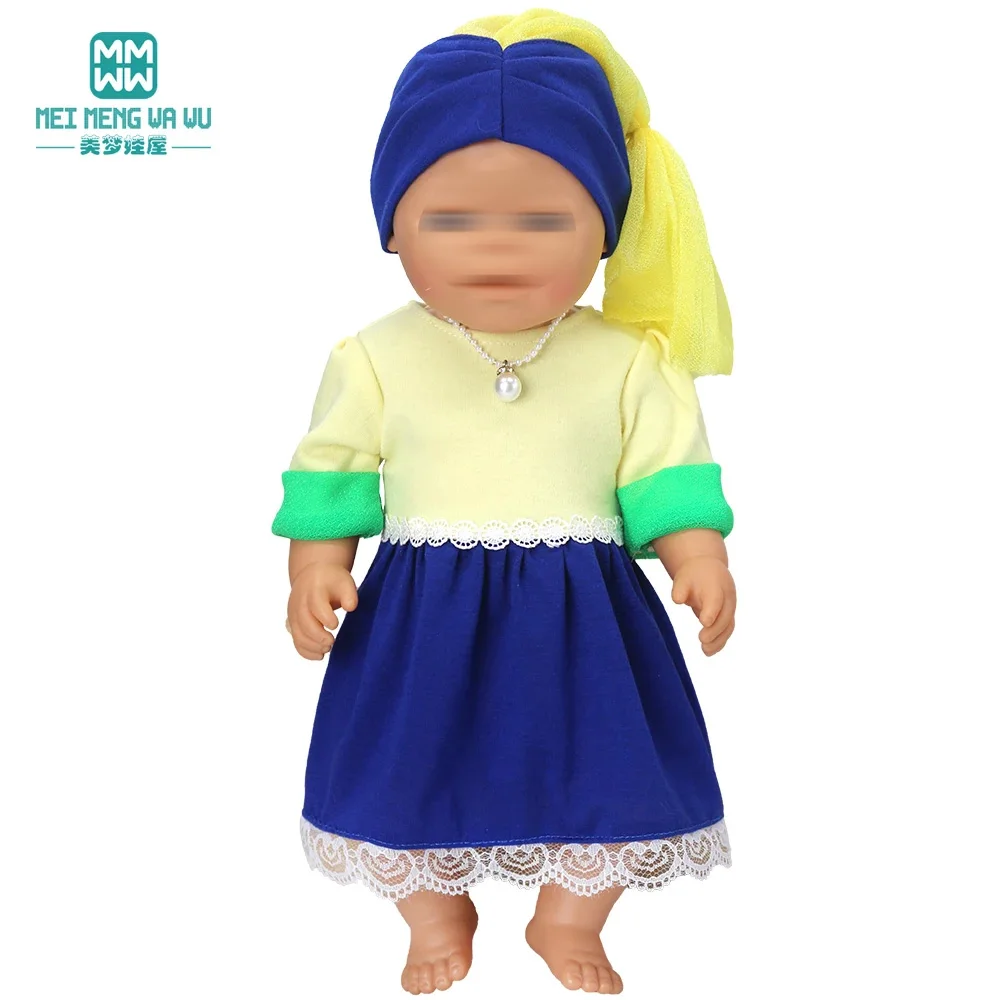Ropa para muñecas, vestido vaquero para accesorios para muñecas bebés de 18 pulgadas y 43cm y muñecas americanas de 18 pulgadas