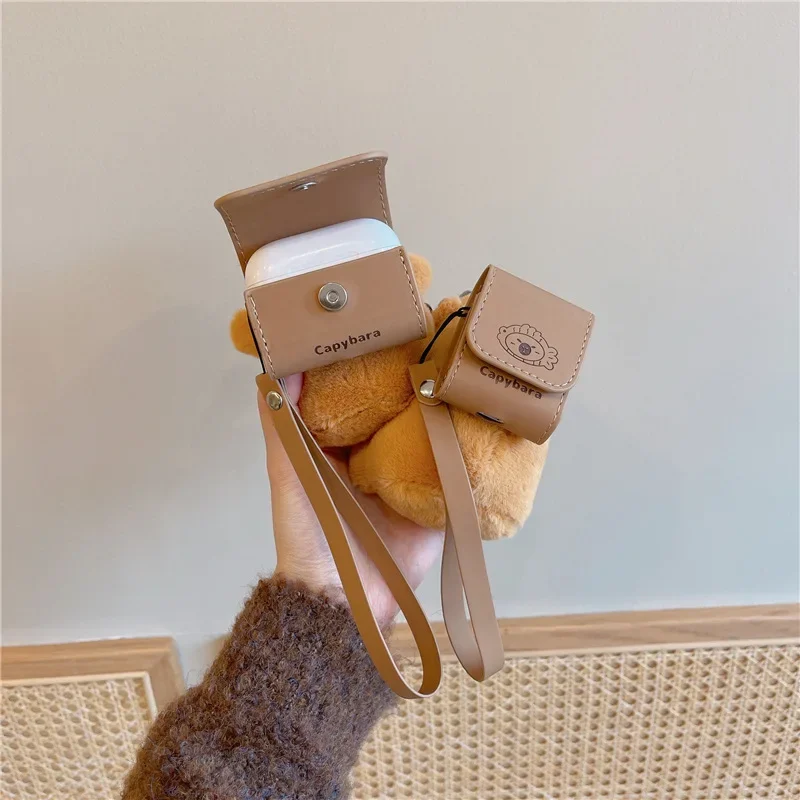 Capybara Backpack Case for AirPods 4 Airpod 1 2 3 Pro Pro2 Bluetooth Earbuds Charging Box Protective Earphone Case Cover