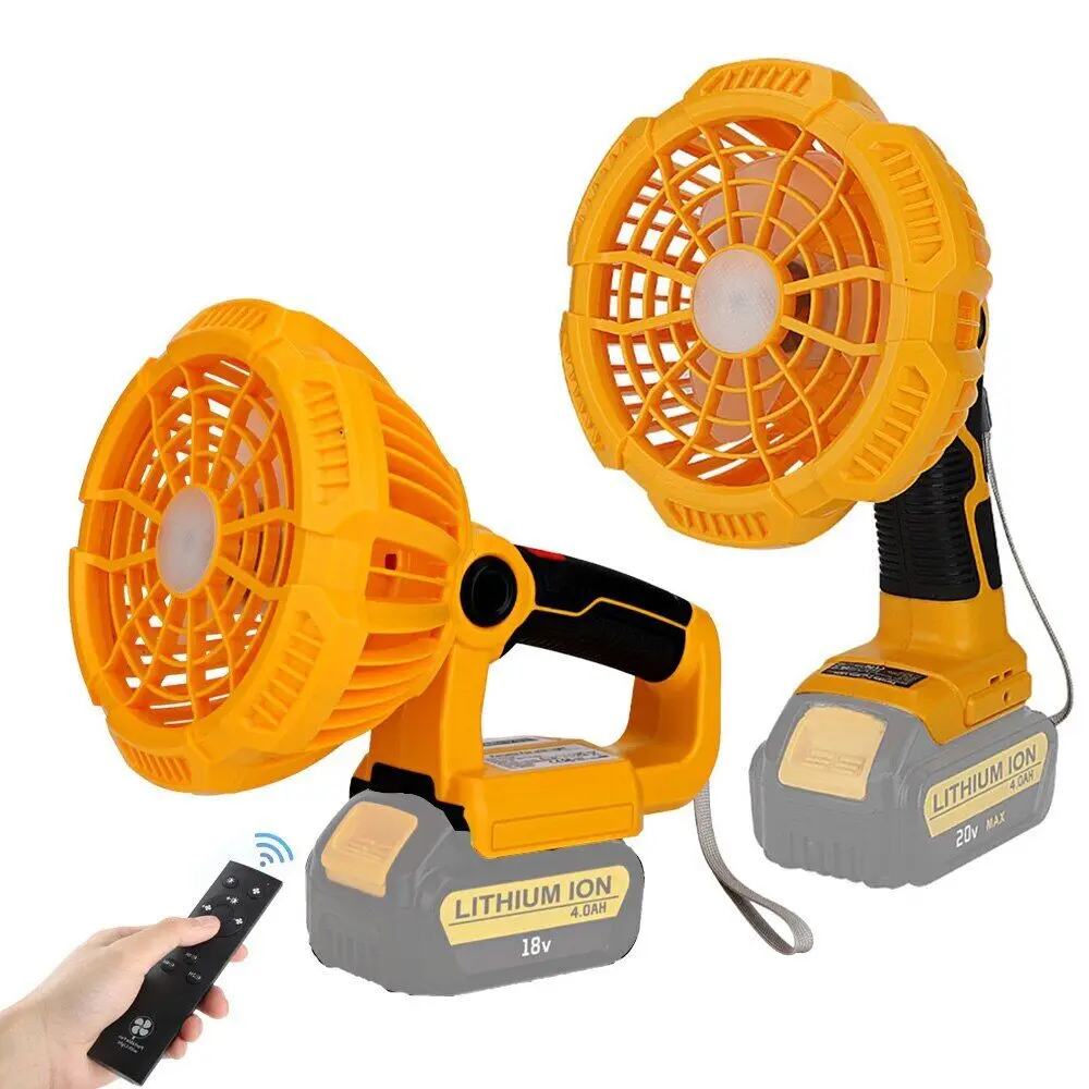 Imagem -04 - Portátil Jobsite Handheld Fan Cordless Camping Fan Dewalt 20v Lithium-ion Battery 9w Led Light Viajando Garagem