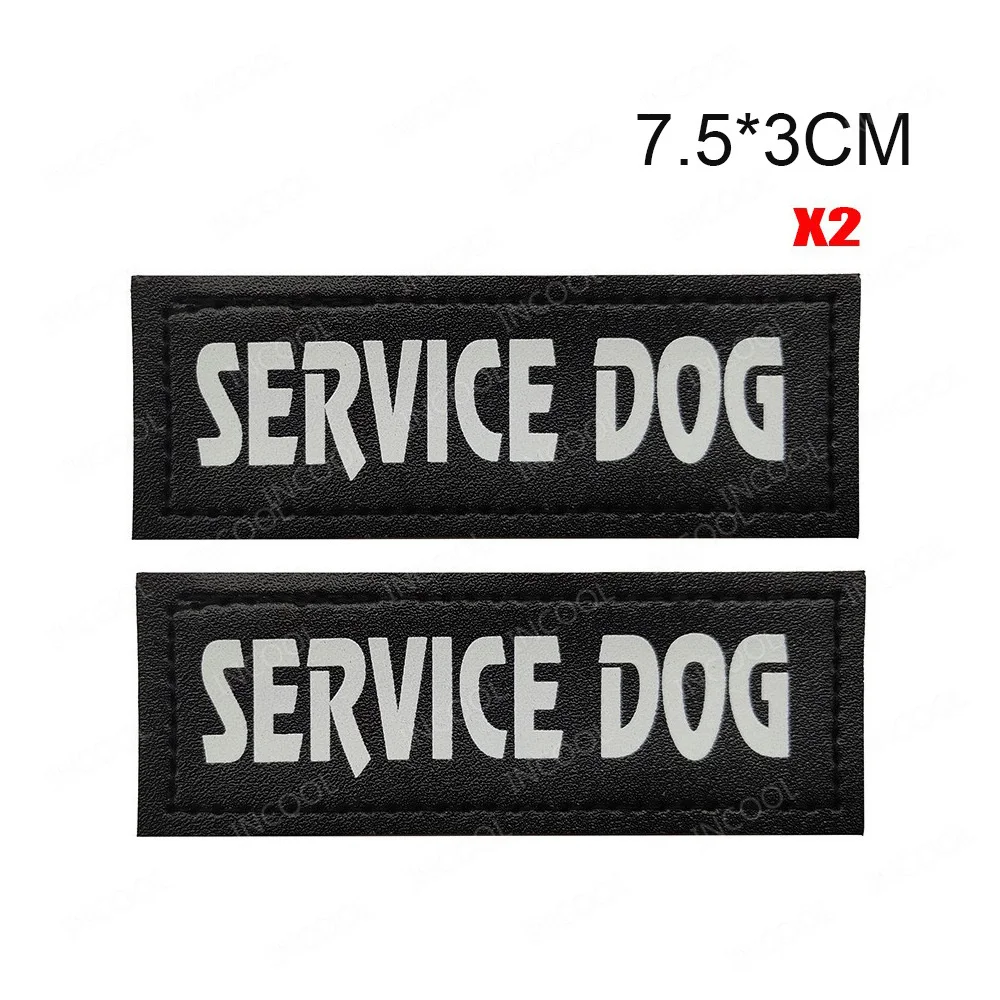 Service Dog Patch Tactical Combat Therapy in Training Dog Reflective Badge Hook Back Patches For Dogs Pets Harness Vest