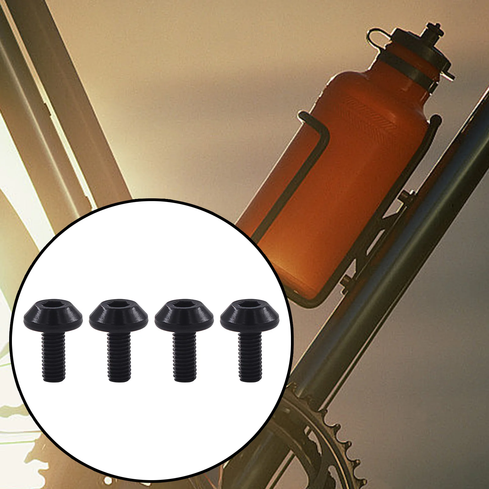 4Pcs Bicycle Water Bottle Cage Bolt Cycling Accessories Kettle Holder Aluminum M5 Screw Handle Bikes Part for MTB Road Bike