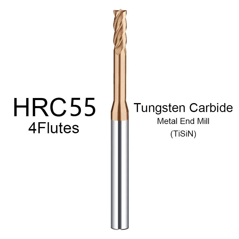 1pc Hrc65 2/3/4 Flute Tungsten Carbide End Mill Milling Cutter Cnc Routerbits Long Flute Endmills 1mm 1.5mm 2mm 2.5mm 3.0mm