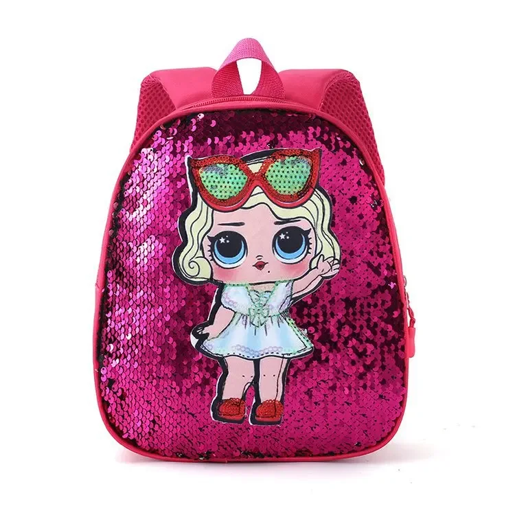 Mochila bonita con lentejuelas para niños, bolso escolar con dibujos animados, a la moda, de 3 a 6 años