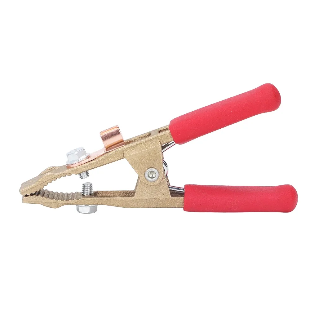 Brass Grounding Work Clamp 260A Current Rating Red Earth Wire Clamp Good Electrical Conductivity Welding Earth Cable Clip