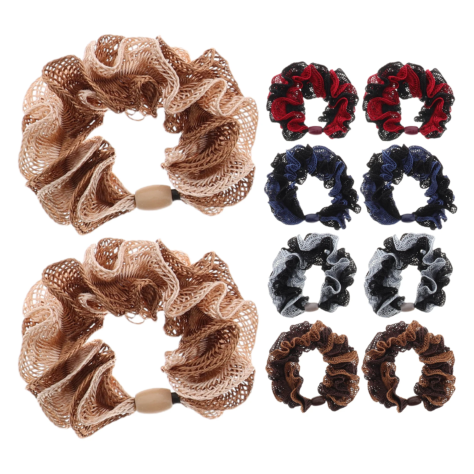 

10pcs Rubber Band Headband Elastics Hair Ties Mini Rope Thick No Damage Ponytail Holders For Kids Women Buns Braiding