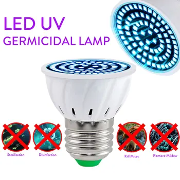 ZK40 E27 LED 자외선 살균 조명, 실내 가정용 UV 살균 램프, 오존 살균기, Lampara, UVC, 220V, 72 LED 