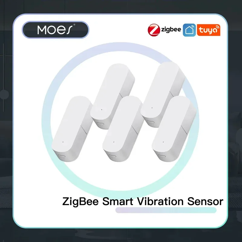 

Обнаружение интеллектуального датчика вибрации MOES Zigbee, уведомление через приложение Tuya Smart Life, сигнализация шока движения в реальном времени, запись свисторов