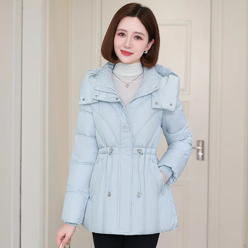 Novo inverno algodão-acolchoado casaco feminino parkas longo mãe embalado cintura moda para baixo jaqueta de algodão médio idosos overwear senhoras