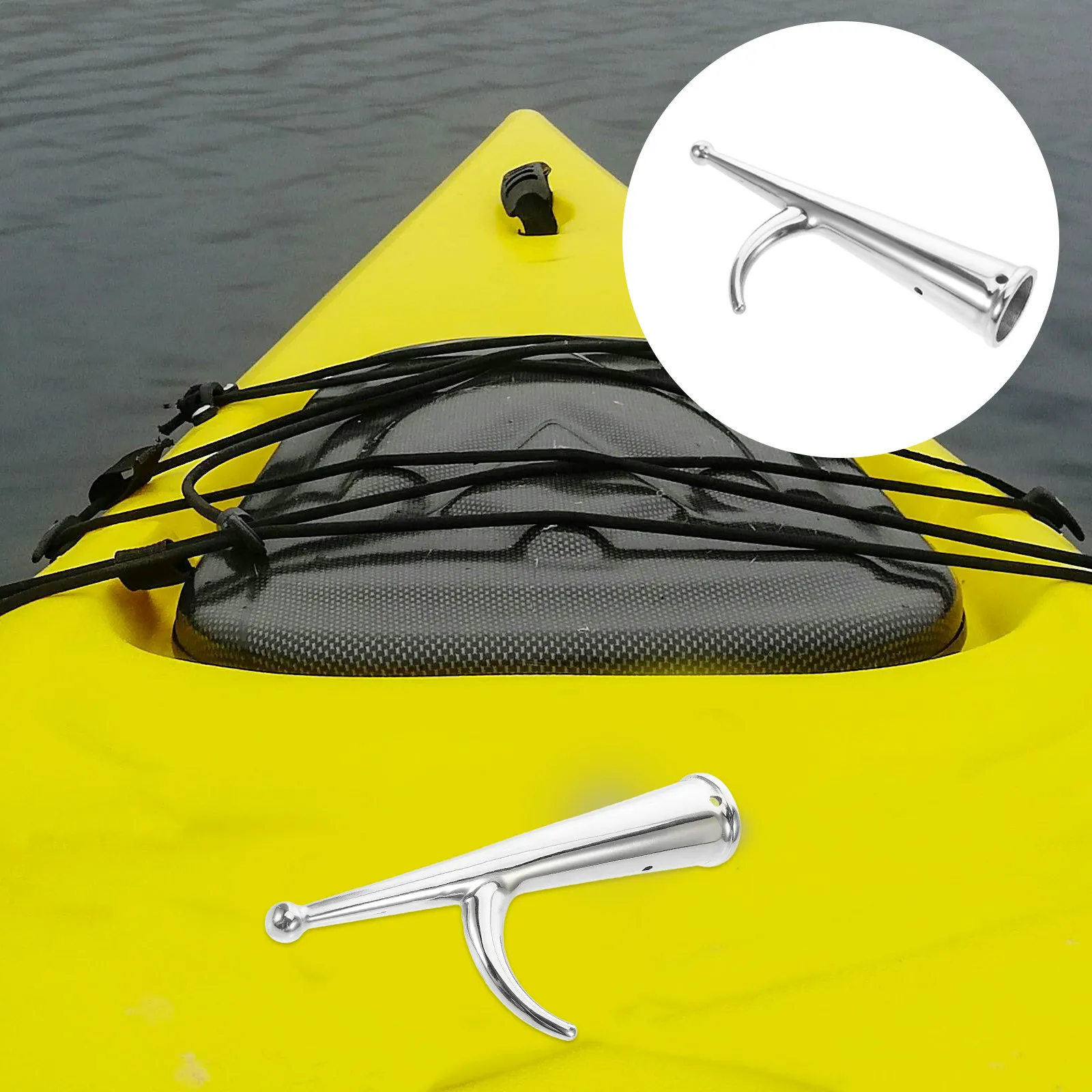 ステンレス鋼ボートフックエンド延長ポールアタッチメントヨットカヤック釣りボート交換用ハードウェアアクセサリー