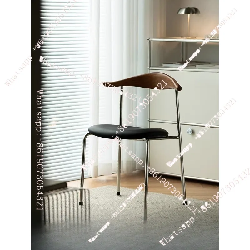 

Horn chair Nordic creative designer ins simple dining chair solid wood backrest chair home