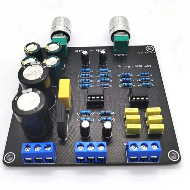 AA51 59Hz-234Hz Low-Pass Filter Super Bass Crossover Board AC9V-12V Dual NE5532 Crossover Point Continuously Adjustable