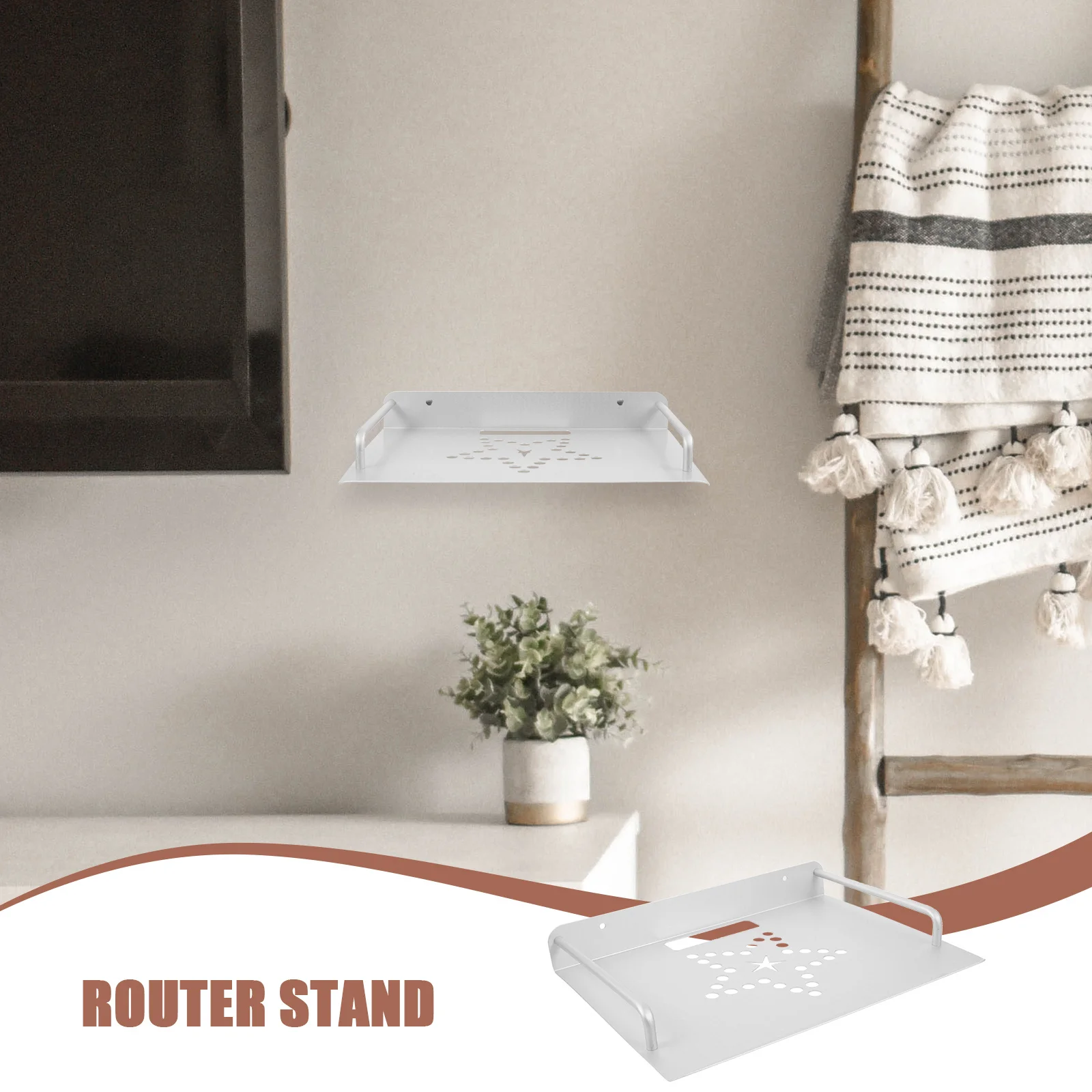 Stb Box Stand Aluminium Alloy Holder untuk Router Set Top Box Rak Pengganti Rak Penyimpanan Ruang Tamu Tugas Berat Anti Selip