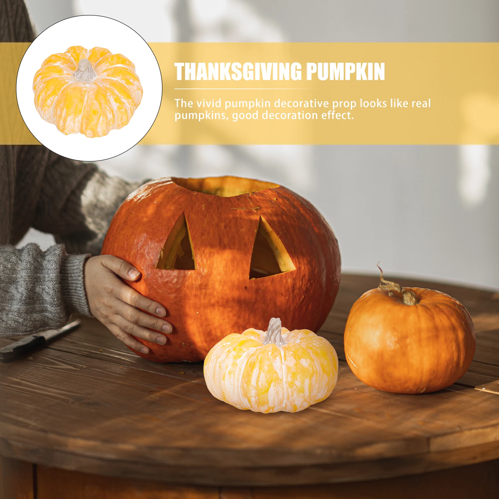 

Pumpkin Decoration Decorative Pumpkins Thanksgiving Fake Ceramics Ornaments Decorations