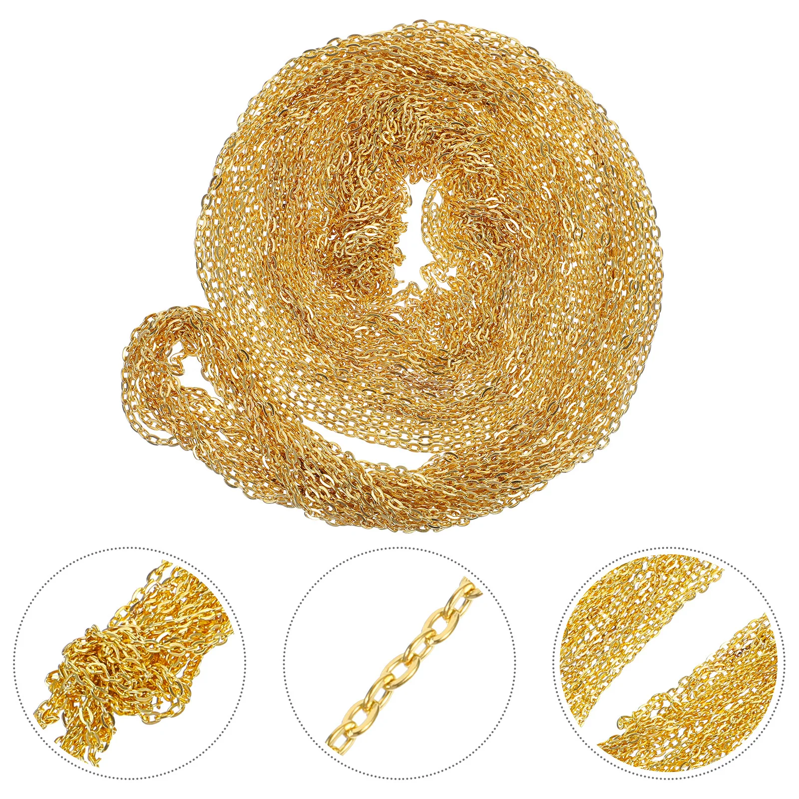 

2pcs Flat For Diy Making Extender Link Accessories Necklaces Bracelets Body Wear Resistant Durable Necklace Chain Supplies