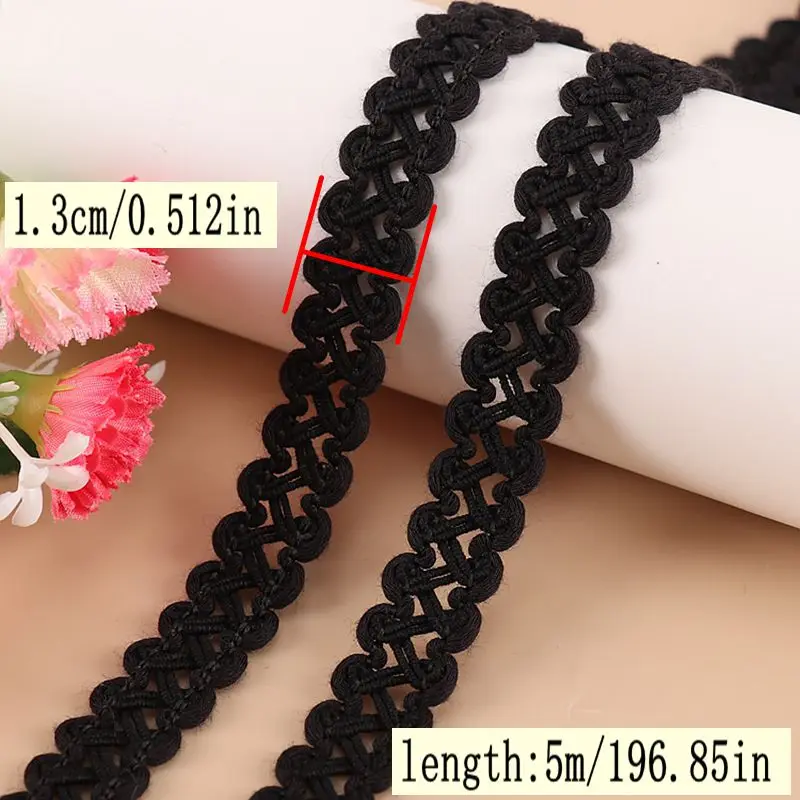 New 5Meters/196.85In New Lace Trim for Clothing Accessories DIY Pajamas Curtain Lace Trim Gold and Silver Figure-Eight Double Wave Edge Ribbon