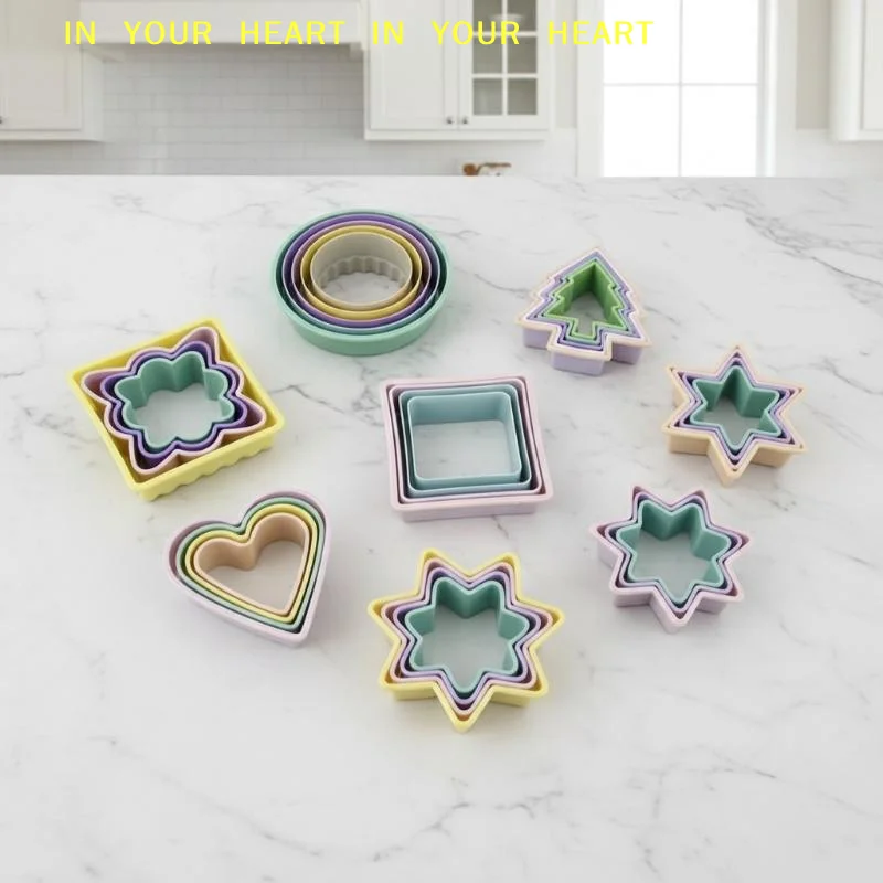 【X】1Set Cupcake Cookie Cutter Multi Shape Plastic Cake Mold for Kids DIY Baking Party Supplies