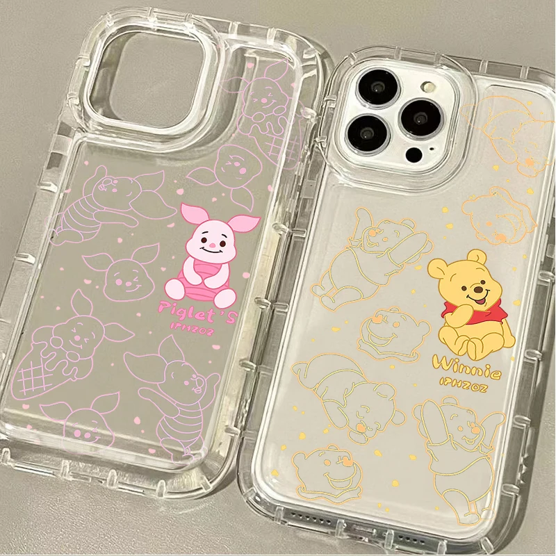 Disney Winnie the Pooh Lotso Clear Case For iPhone 16 15 14 13 12 11 Pro Max XS X XR 8 7 Plus SE 2020 Shockproof Silicone Cover