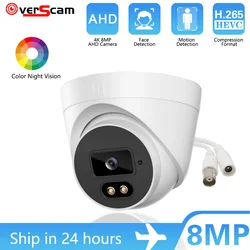 4K AHD 8MP Analog High Definition 3.6mm Surveillance Camera Color Night AHD Face Record CCTV Camera Security Indoor/Outdoor Home
