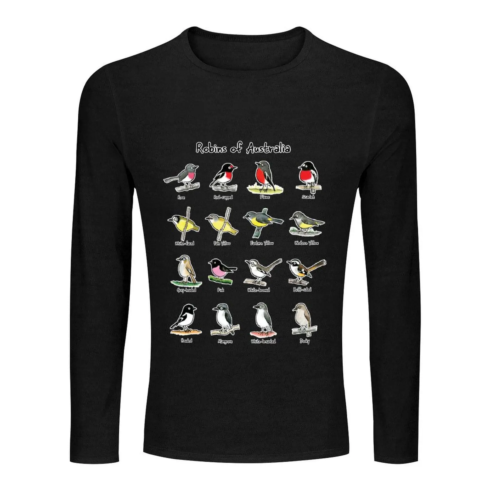 Robins of Australia - Raising funds for Birdlife Australia Long T-Shirt hippie clothes funny t shirts Men's clothing