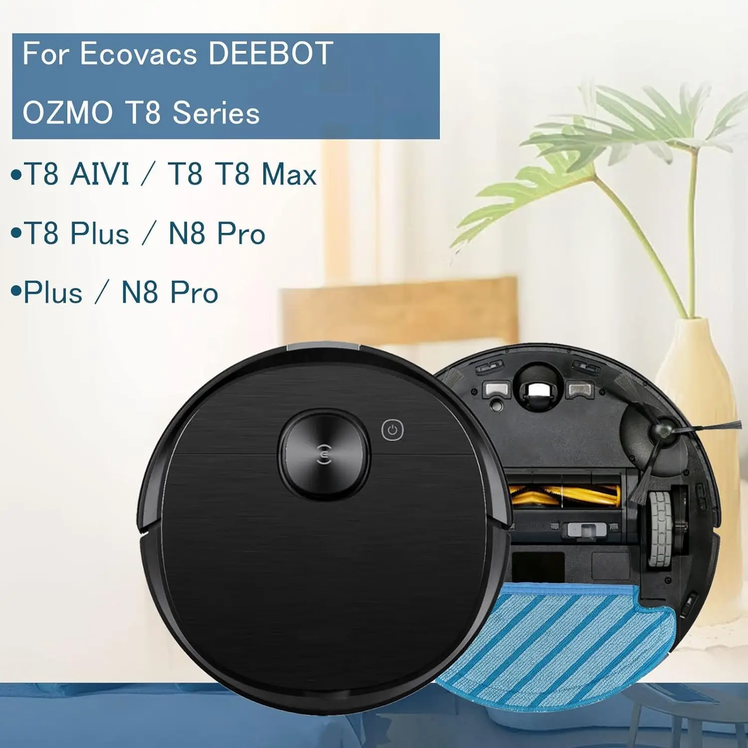 10 sztuk zmywalnych nakładek na mopa do Ecovacs Deebot Ozmo T8 AIVI T8 Max T8 T8+ Series/ T9 /N8, N8 Pro Plus/ N8 Pro