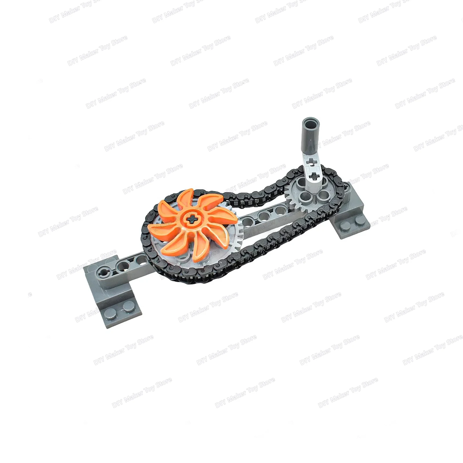 MOC cada Tech Parts Frame Arm Hole Beam Gears Small Chain Mechanical Transmission Set Building Blocks Brick Model Kid Toys Gifts