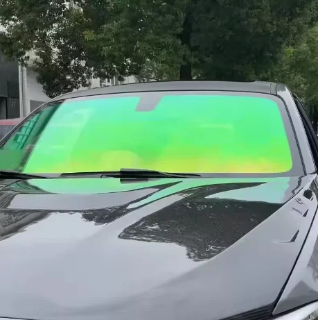 Anti UV Decorative Solar Windshield Tint Aurora Green Chameleon Iridescent Color Shift Car Window Film