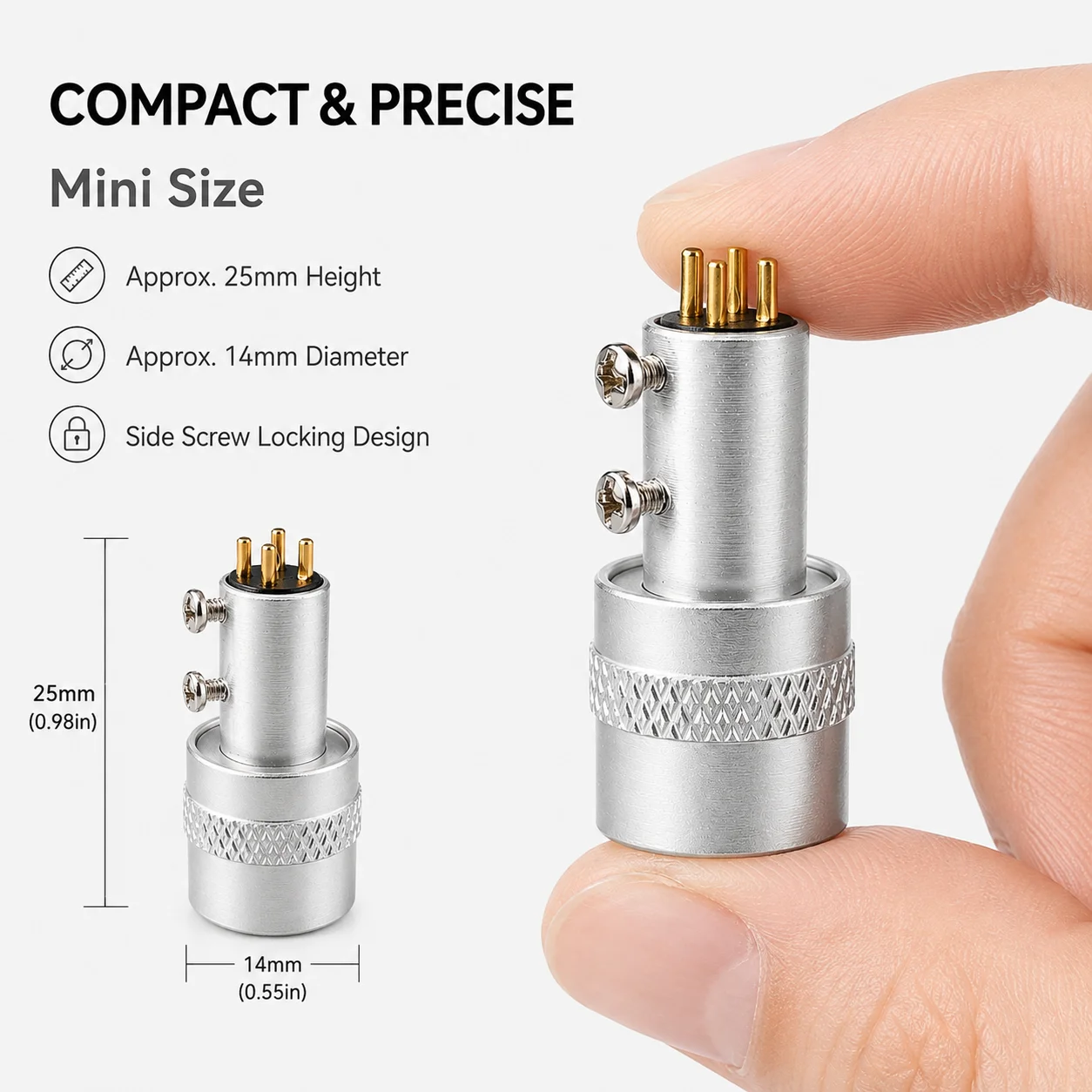 Gold‑Plated 4‑Pin Headshell Connector Spare Accessory, Aluminum Alloy Fit Turntable Tonearm Hi‑Fi Vinyl Player Assembly Hardware