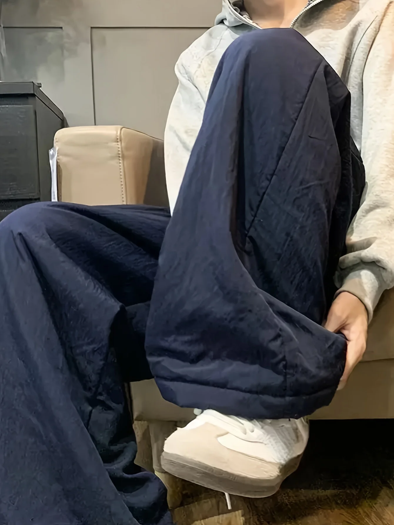 بنطال رياضي نسائي شتوي مبطن بالصوف سميك مستقيم الساق للرياضات الكاجوال، مقاوم للرياح والبرودة