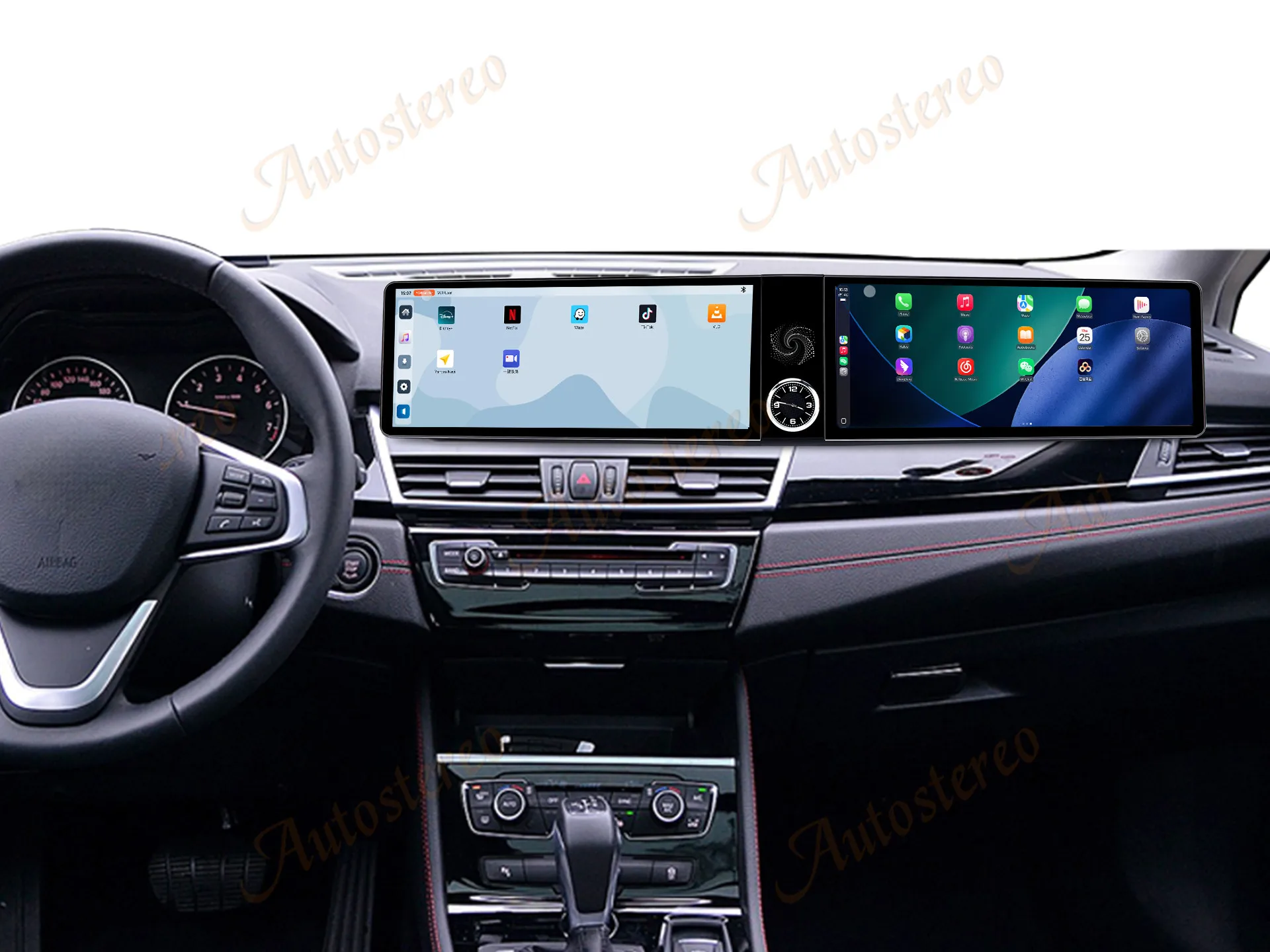 25 Dual Screen Carplay Android Car GPS Navigation For BMW 2 F45 F46 2013-2019 Head Unit Multimedia Player Car Radio Media Video