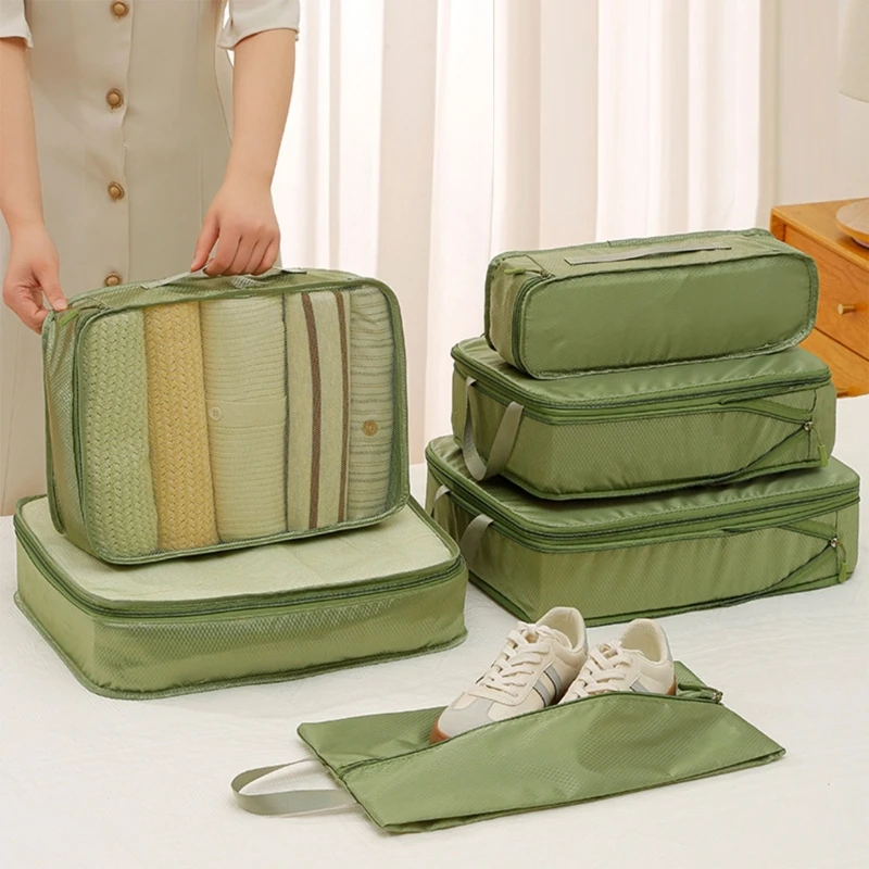 6PCs Compressible Packing Bags Machine Washable Travel Storage