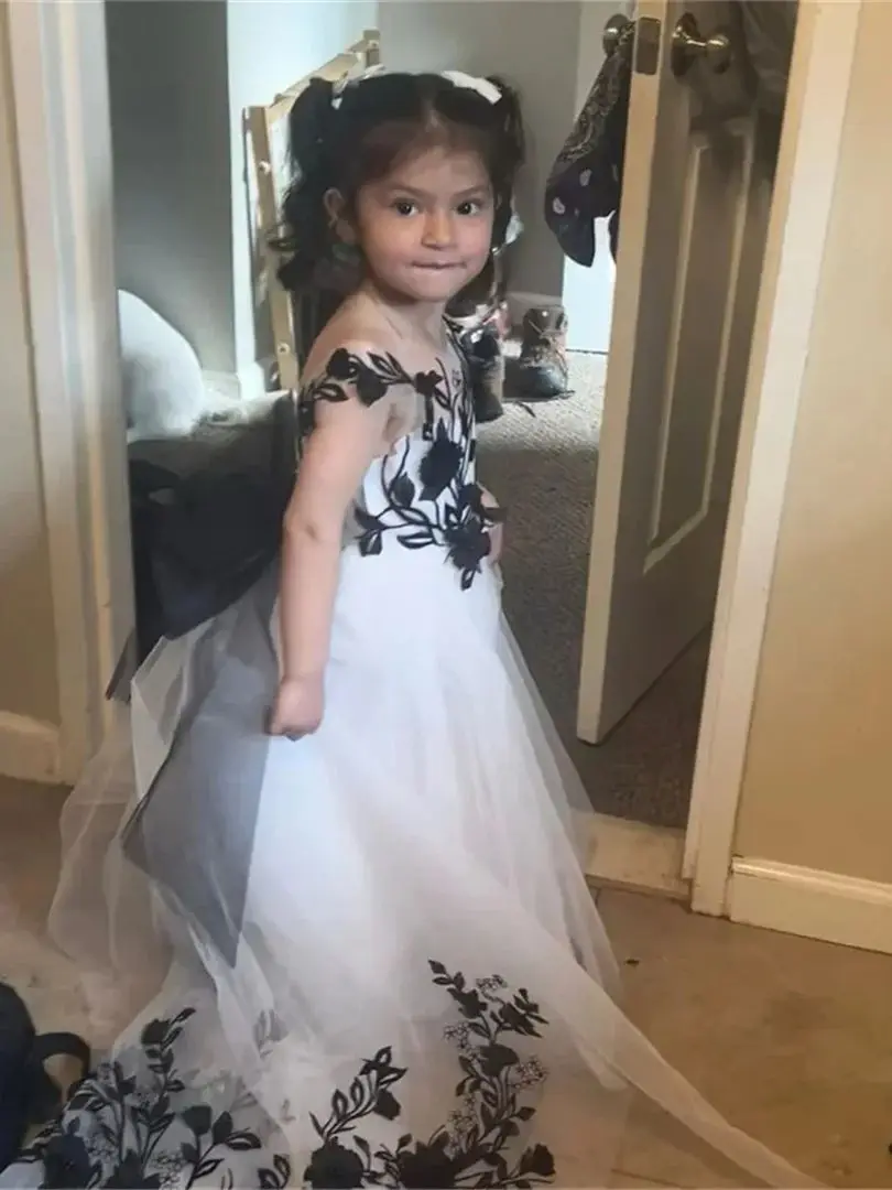 Vestido de princesa com apliques de tule, vestido de primeira comunhão até o chão, elegante, sem mangas, clássico, formal, personalizado