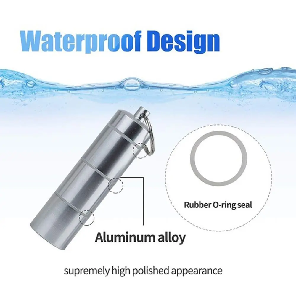 1 قطعة سبائك الألومنيوم المحمولة الطب تخزين حبوب منع الحمل جيب الطب صندوق منظم حاوية حبوب منع الحمل صندوق حبوب