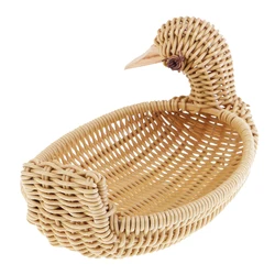 Plastic Basket Imitation Rattan Duck Type Basket Handcrafts Display Basket