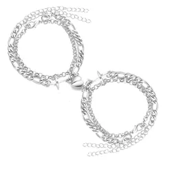 Love magnetic bracelet for men and women, a pair of niche designs, magnets attract, key locks, couple hand ornaments