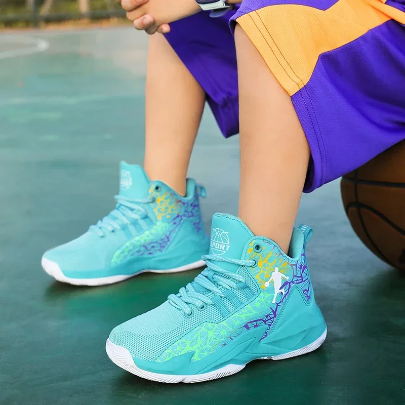 Four Seasons Children Sneakers Casual Basketball Sports Shoes for Boys Thick Sole Non-slip Kids Sports Shoes Boy Basket Trainers