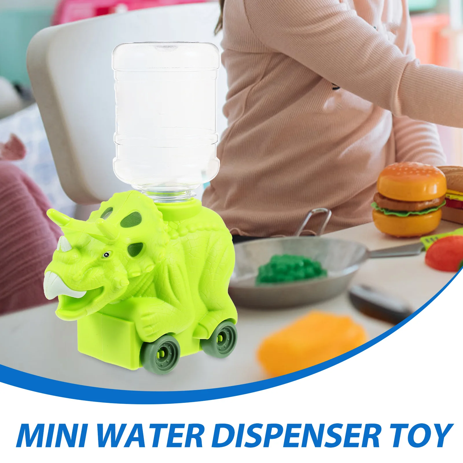 Mini distributeur d'eau dinosaure, jeu éducatif, appareil de cuisine, couleurs vives, développement de la Coordination œil-main pour enfants, logique