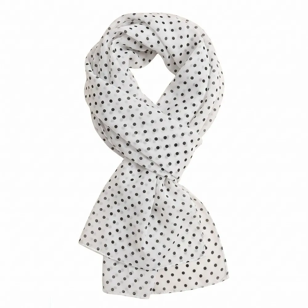 Fashion Polka Dots Beach Scarf Ultra-thin Soft Sun Protection Scarf Chiffon Breathable Shawl Wrap Summer Outing