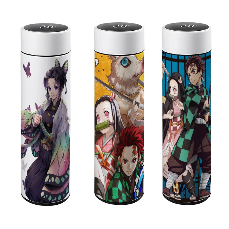 

Anime Demon Slayer Smart digital Water bottle keep cold and heat thermal bottle Stainless Steel Thermos Kawaii Costom Mug DIY