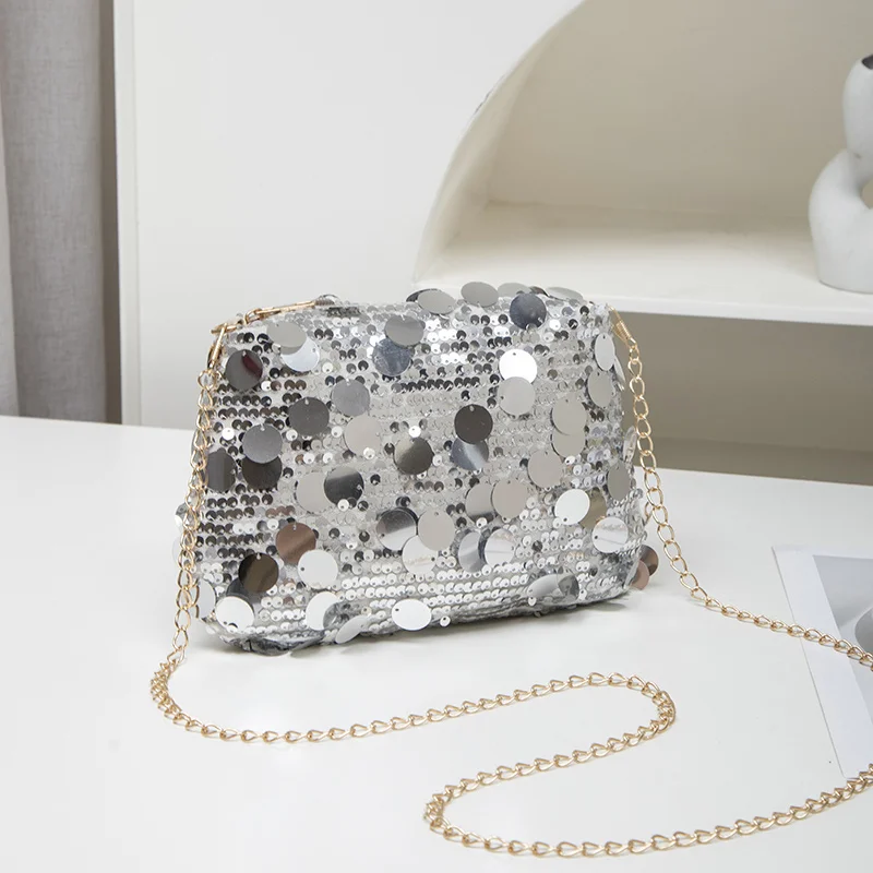 Fashion Chain Crossbody Bag for Women High-end Sequined Underarm Bag Trendy  Messenger Bag Versatile Shoulder Bag Banquet Bag
