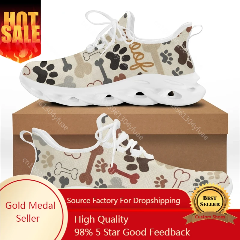 

HOMDOW Casual Vet Shoes for Women Veterinary Animal Paw Brand Design Female Lightweight Flat Sneakers Lace Up Footwear 2022