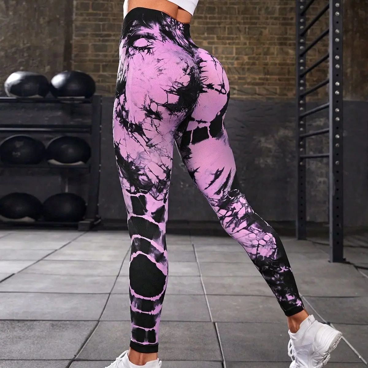 WANAYOU Tie Dye Yoga Pants Sport Leggings Women Seamless High Waist Push Up Woman Tights Fitness Workout Leggins Gym Clothing