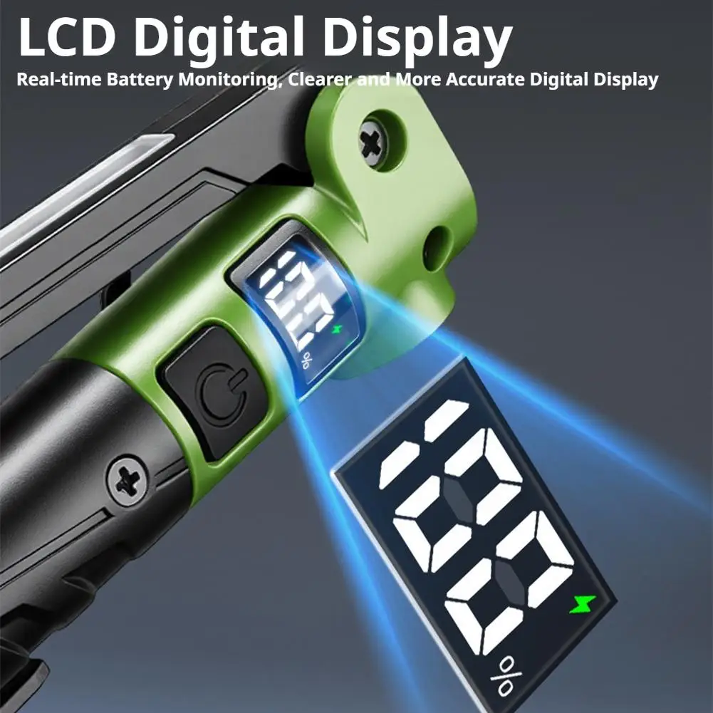 180° Foldable Magnetic Rechargeable Work Light Digital Power Display 4 Modes Waterproof Portable LED Inspection Flashlight