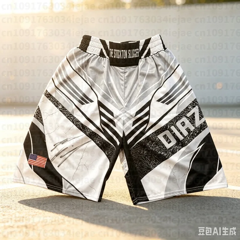 New Top Boxer Nate Diaz Retro Signed Custom Fight Shorts Men Kid MMA Octagonal Cage Oversized Jujutsu Training Shorts