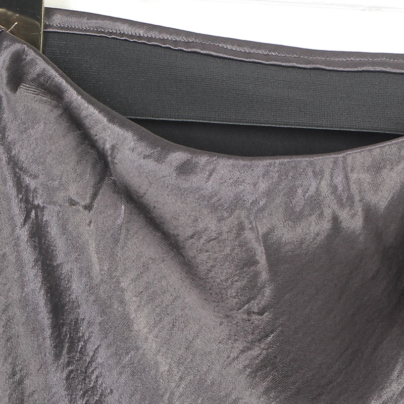 New spring and summer style fashionable and elegant high-quality gray acetate draped luster slim fish tail skirt