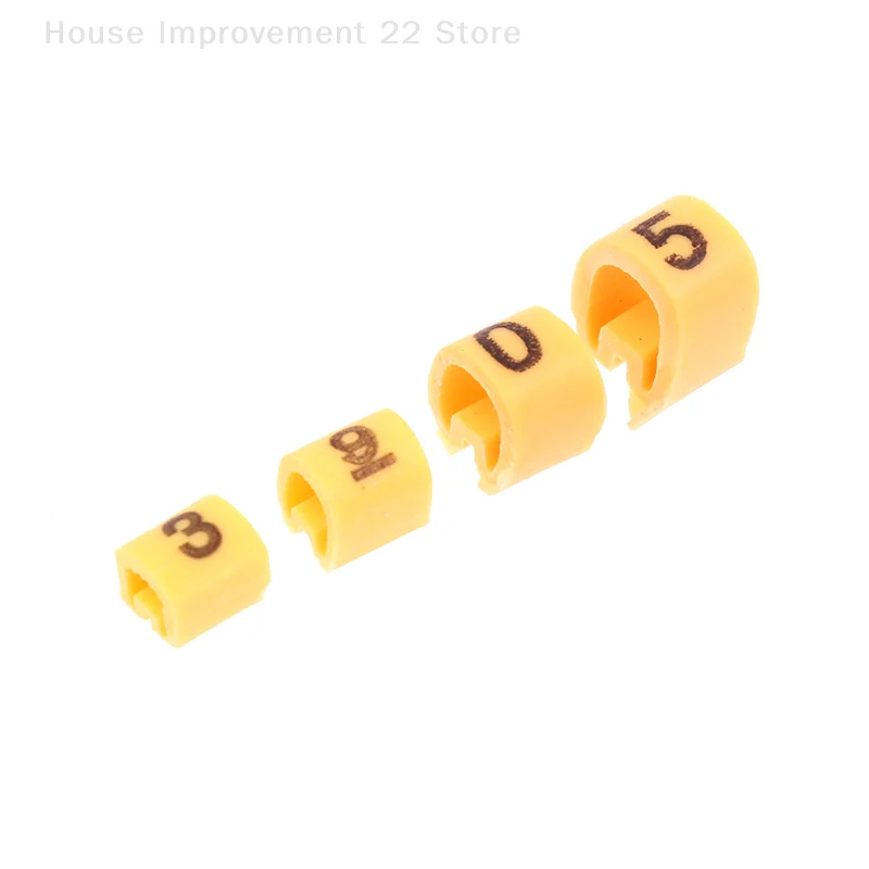 500PCS Marcatori per cavi gialli EC-0.5 1 1.5 2.5 Mm2 Per tubo del diametro del filo Tubo del filo Numero Tubo