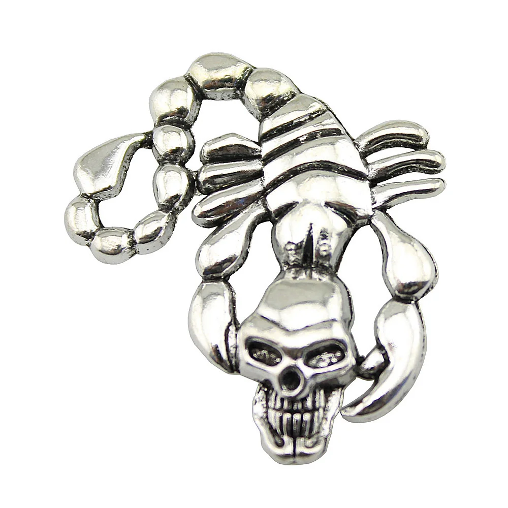 4pcs/lot 37x33mm Scorpion Skull Charms For Jewelry Making Antique Silver Color 1.46x1.3inch