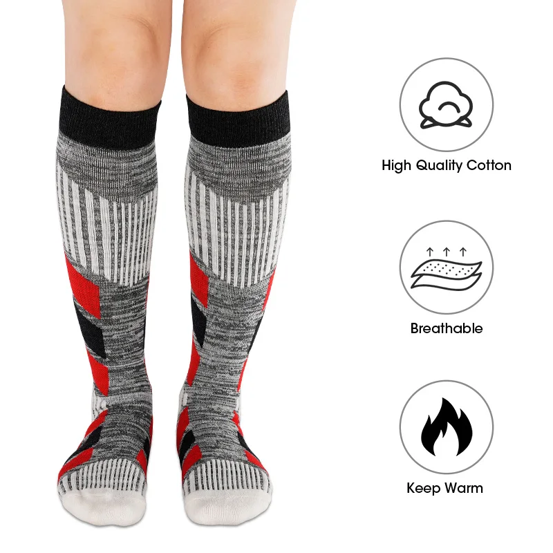 DAY WOLF Merino Wool Ski Socks High Quality Professional Men/Women Outdoor Hiking Socks Thicken Terry Warm Knee High Long Socks