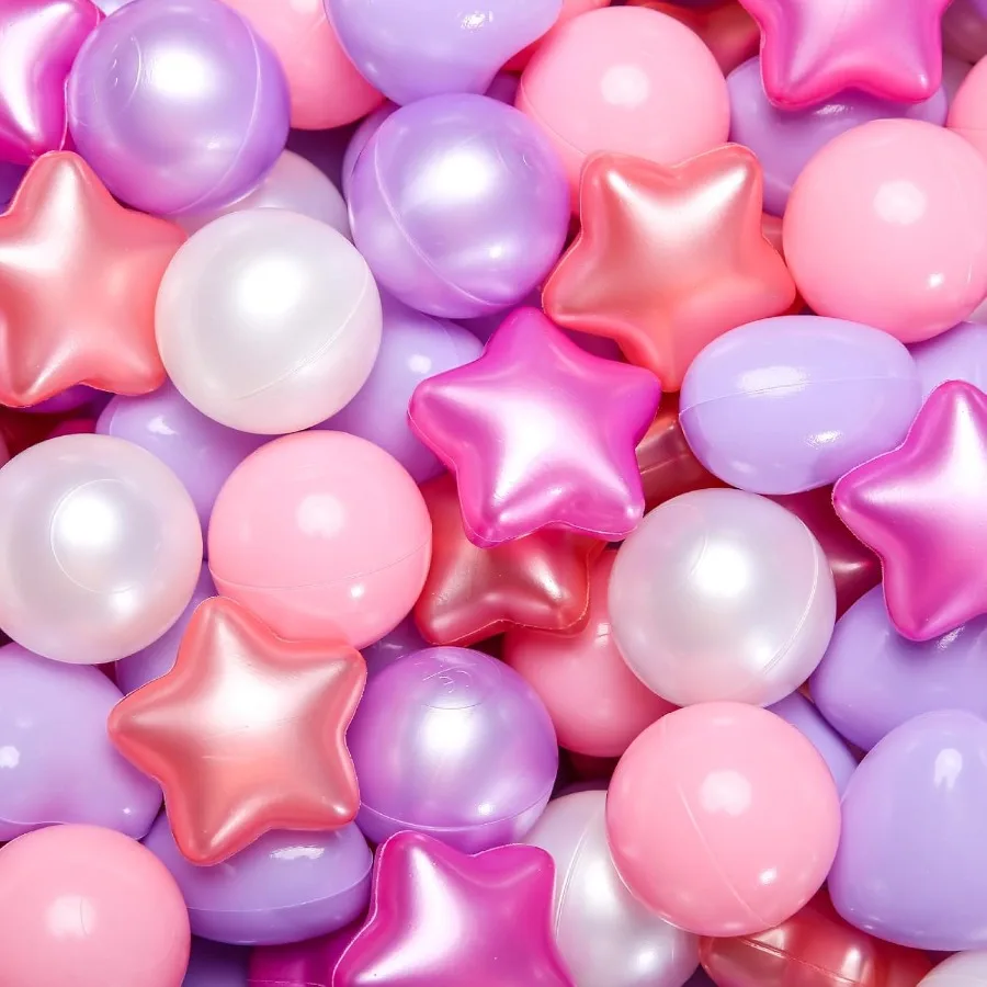 Star Ball Pit Balls 200 peças, bolas de plástico coloridas à prova de esmagamento sem BPA para crianças pequenas decoração de festa de Natal gigante