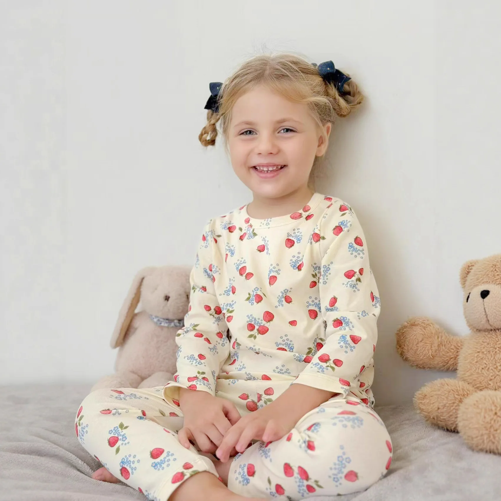 1-6T Toddler Kid Baby Girl Clothes Cotton Pajamas Set Autumn Winter Long Sleeve Top Pant Suit Homewear 2pcs PJ Set Outfit